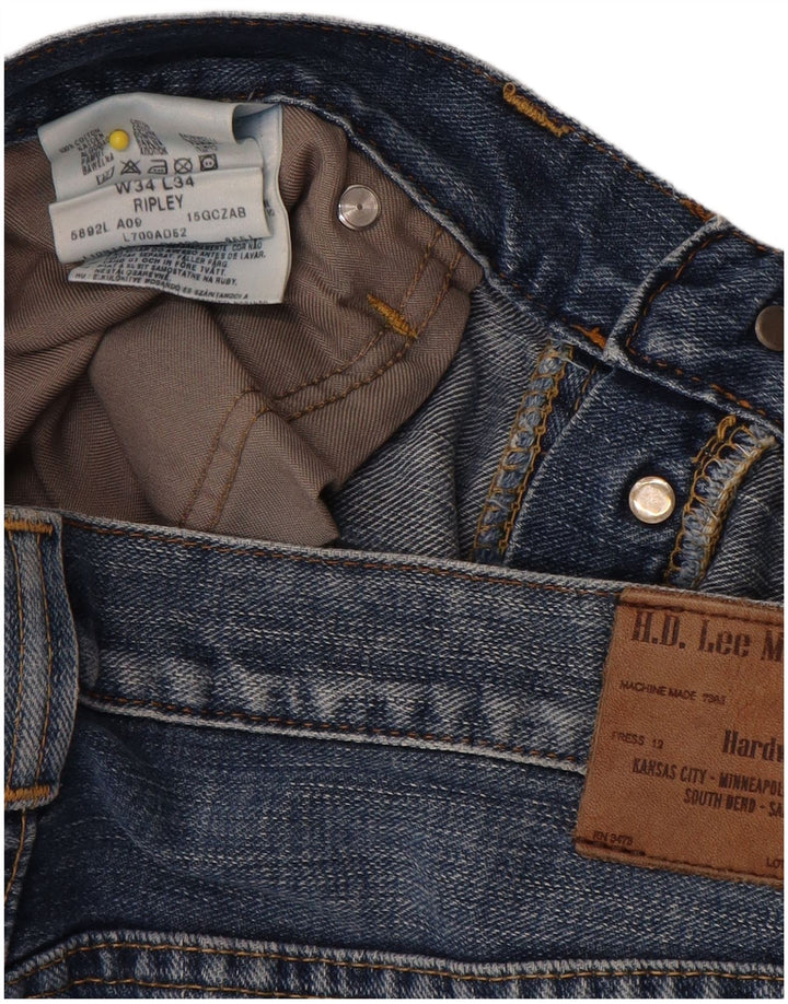 Lee Mens Ripley Straight Jeans W34 L34 Blue Cotton