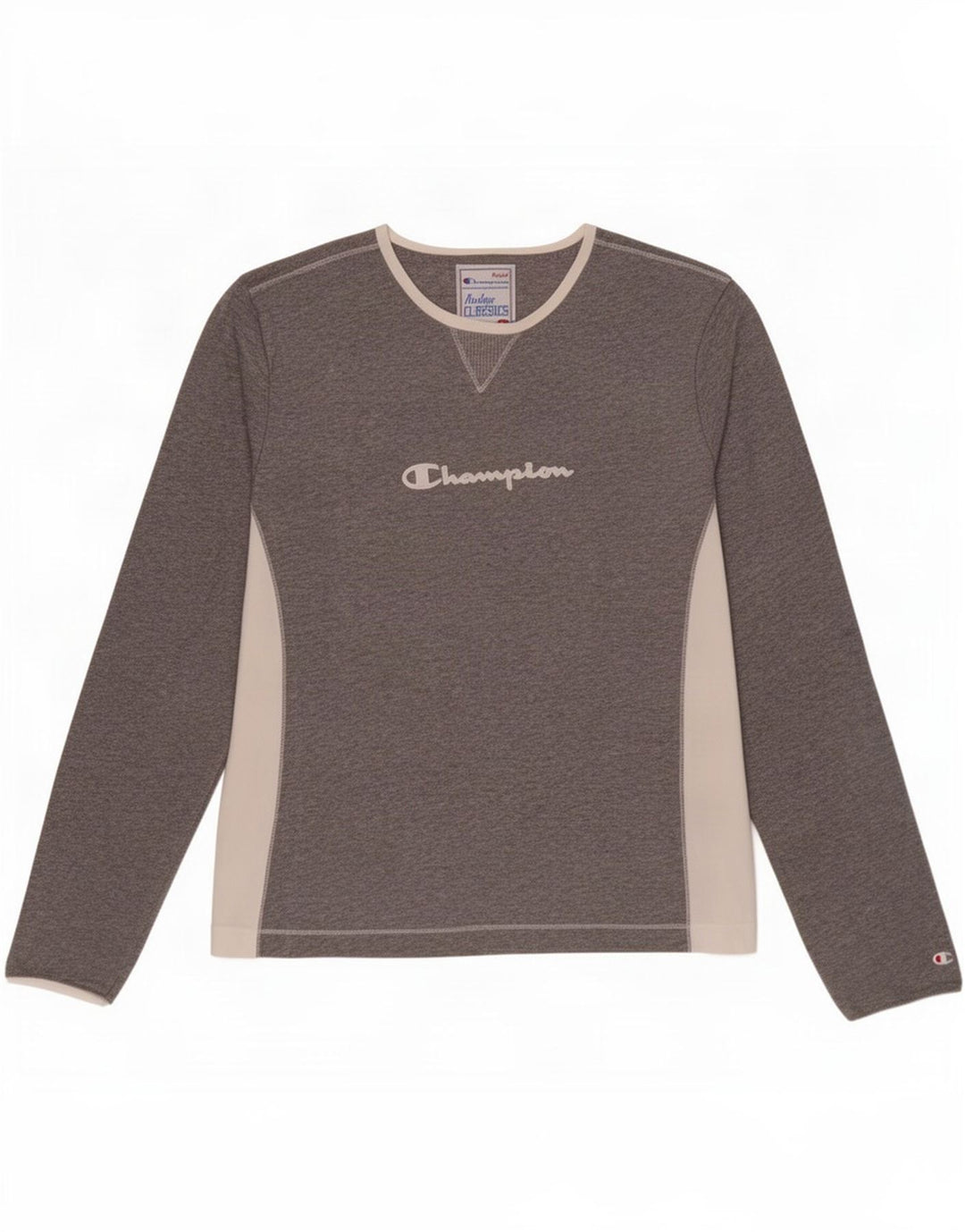 Champion Womens Heritage Classics Graphic Top Long Sleeve UK 14 Large Grey