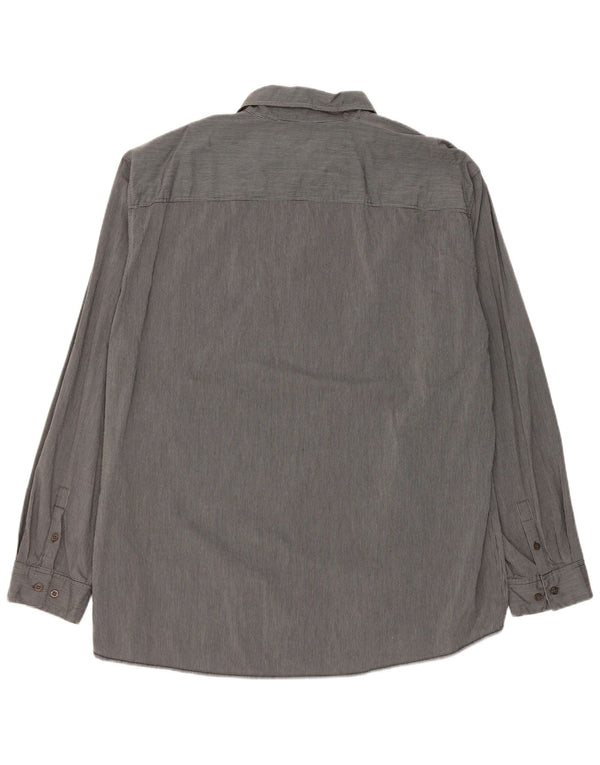 Mustang Mens Shirt 3XL Grey Striped Cotton