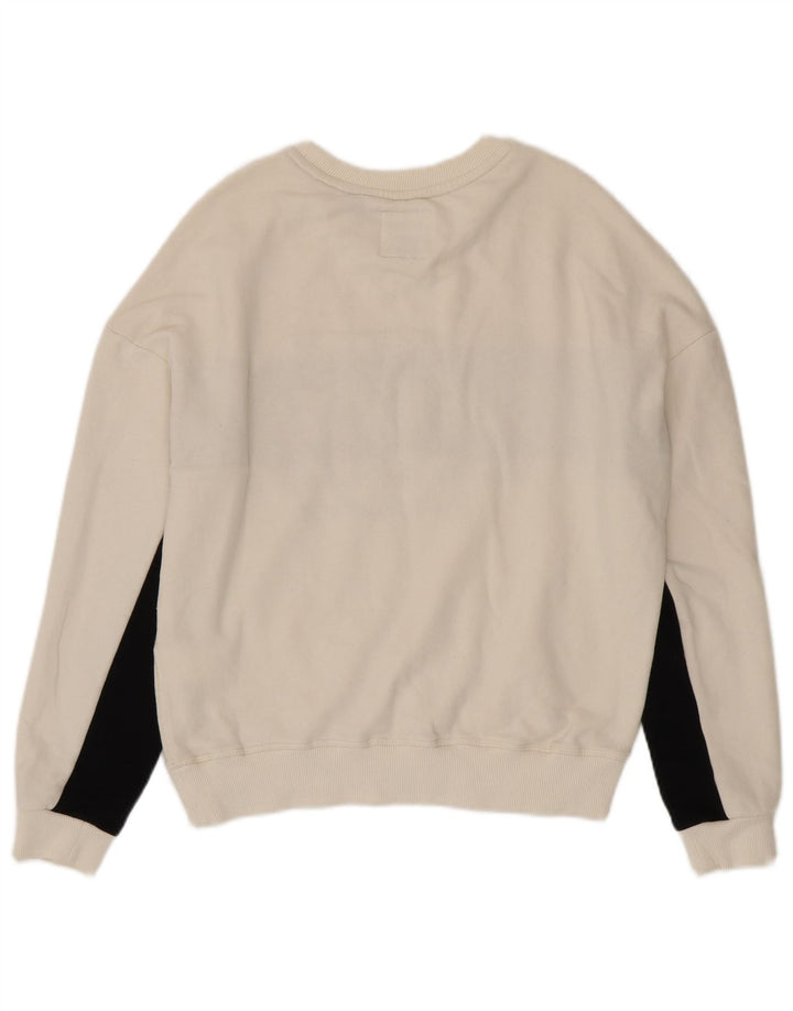 Superdry Womens Graphic Sweatshirt Jumper UK 14 Large White Colourblock