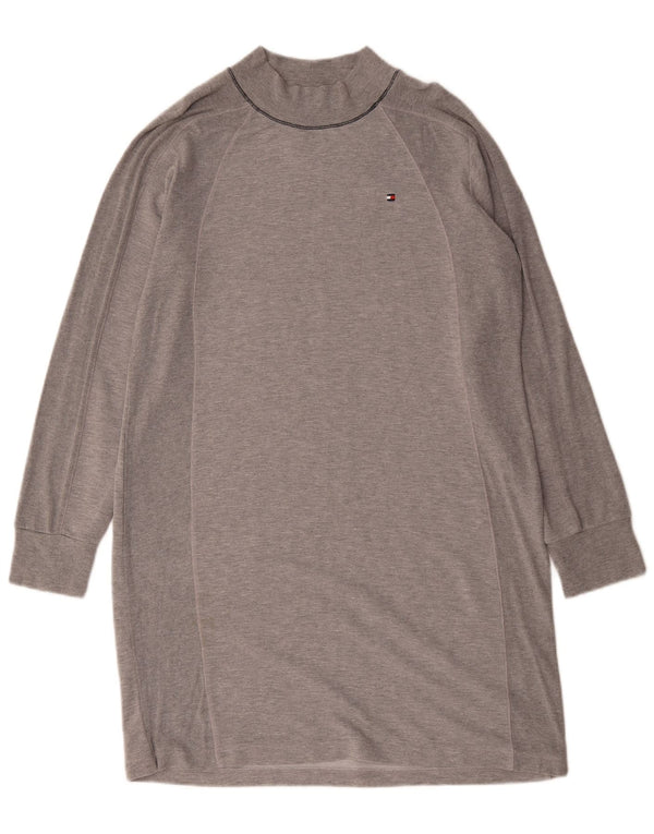 Tommy Hilfiger Womens Sweatshirt Jumper Dress UK 16 Large Grey Viscose