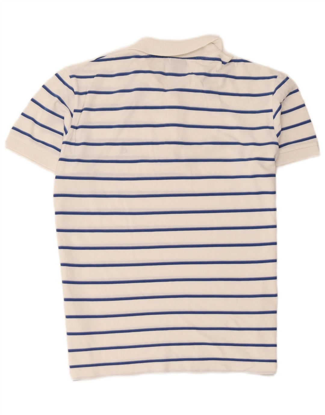 Calvin Klein Mens Polo Shirt Large White Striped Cotton