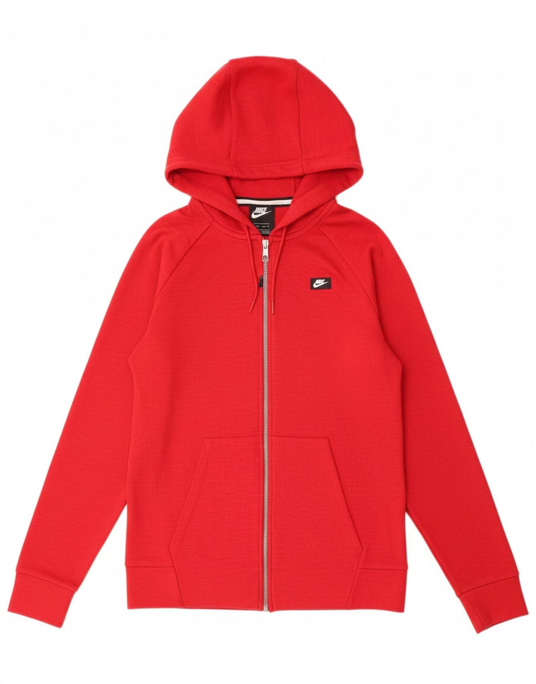 NIKE Mens Zip Hoodie Sweater XS Red Cotton