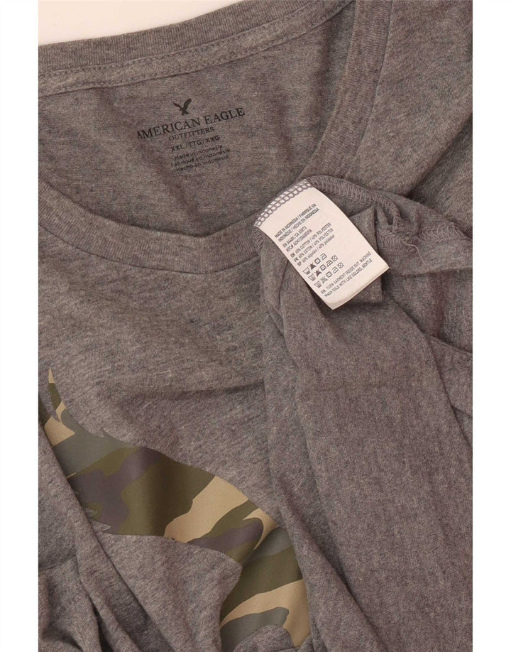 American Eagle Mens Graphic T-Shirt Top 2XL Grey Cotton