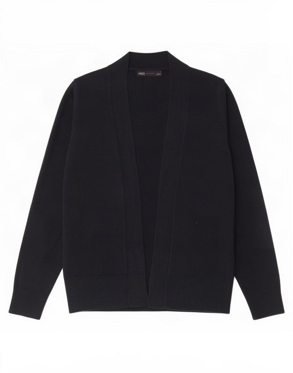 Marks & Spencer Womens Open Cardigan Sweater UK 10 Small Navy Blue Acrylic