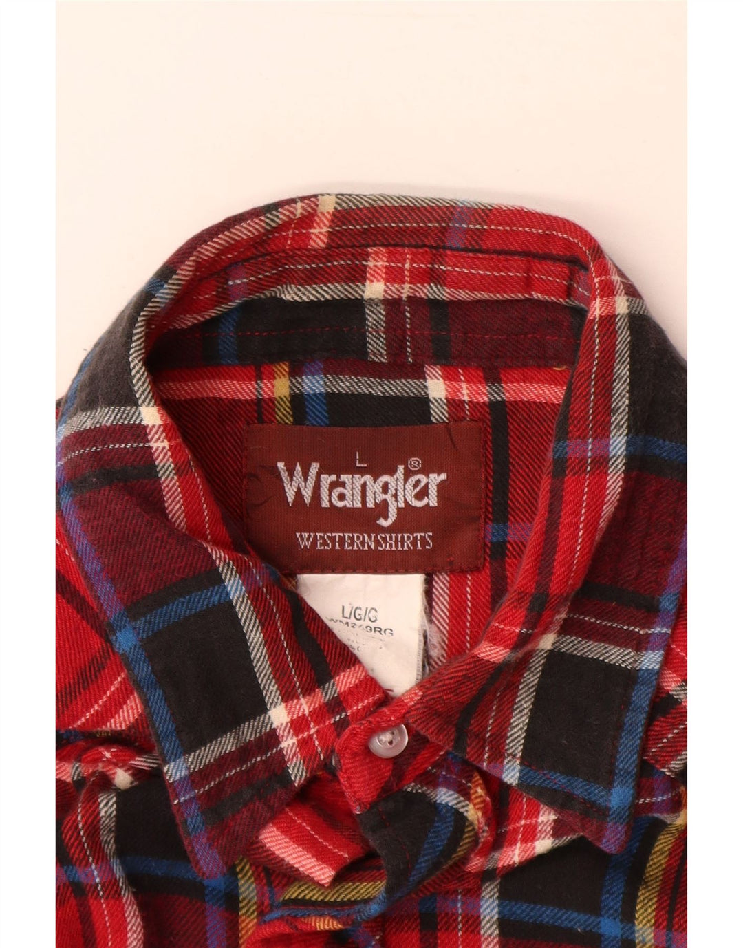 Wrangler Mens Western Flannel Shirt Large Red Plaid