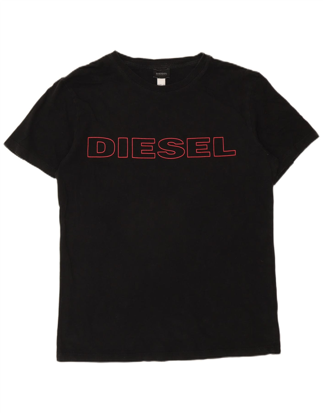 Diesel Mens Graphic T-Shirt Top Large Black Cotton
