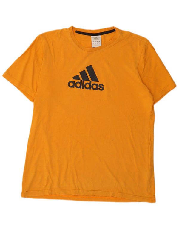 Adidas Mens Graphic T-Shirt Top UK 40/42 Medium Orange Cotton