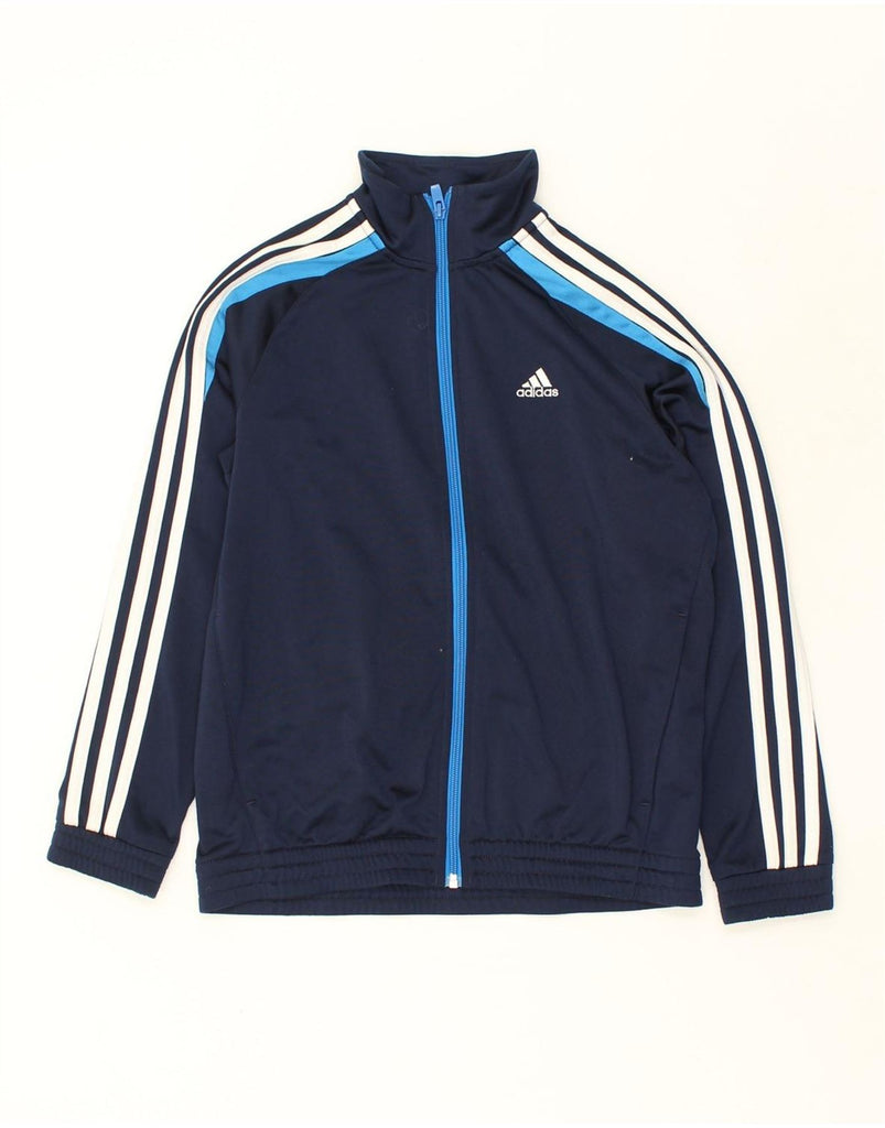 ADIDAS Boys Tracksuit Top Jacket 11-12 Years Navy Blue Polyester | Vintage Adidas | Thrift | Second-Hand Adidas | Used Clothing | Messina Hembry 