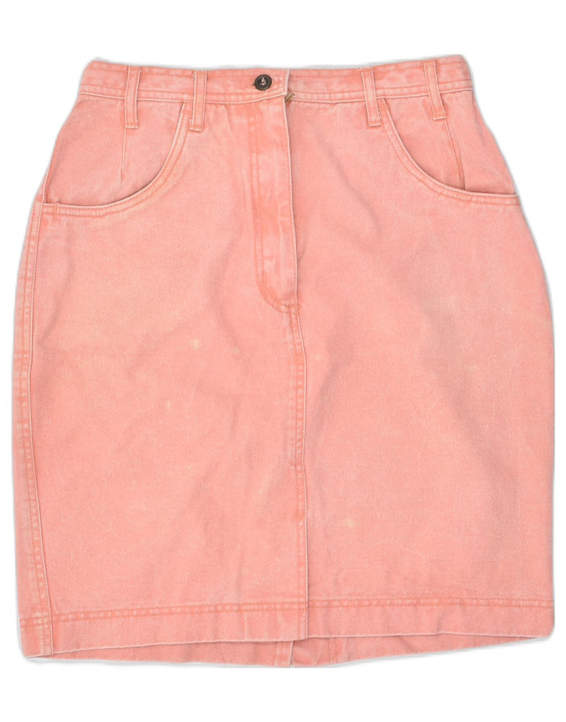 VINTAGE Womens Denim Skirt IT 44 Medium W28 Pink Cotton | Vintage | Thrift | Second-Hand | Used Clothing | Messina Hembry 