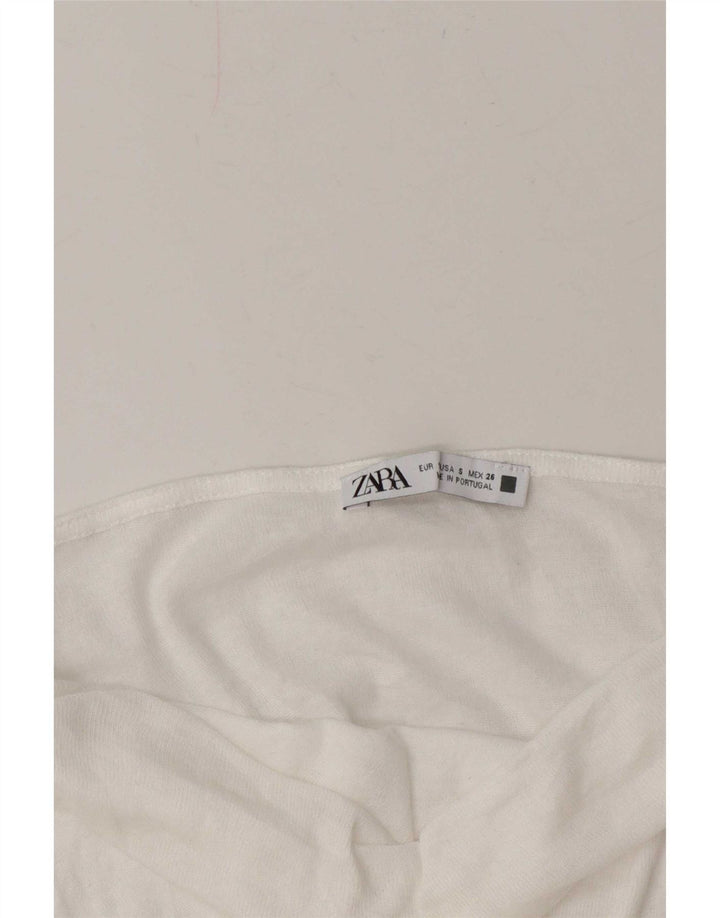 Zara Womens Blouse Top UK 10 Small White