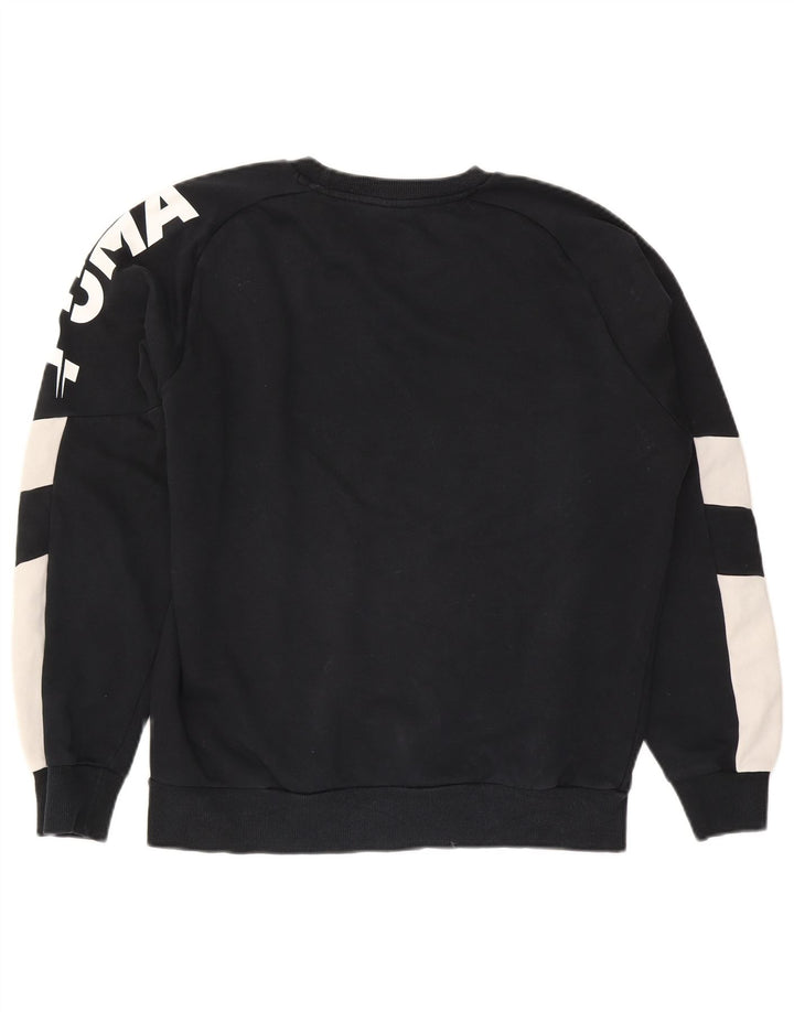 Puma Mens Graphic Sweatshirt Jumper Medium Black Colourblock