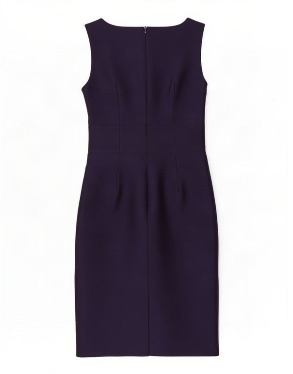 Hobbs Womens Sleeveless Sheath Dress UK 10 Small Purple Wool