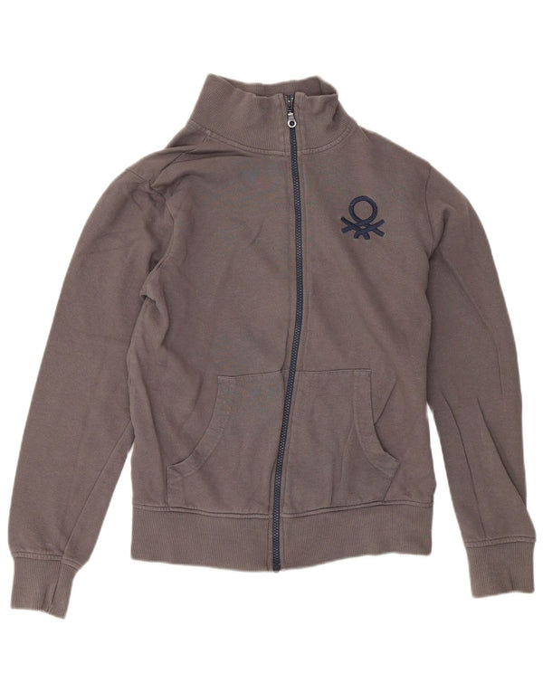 Benetton Girls Tracksuit Top Jacket 13-14 Years 3XL Grey Cotton