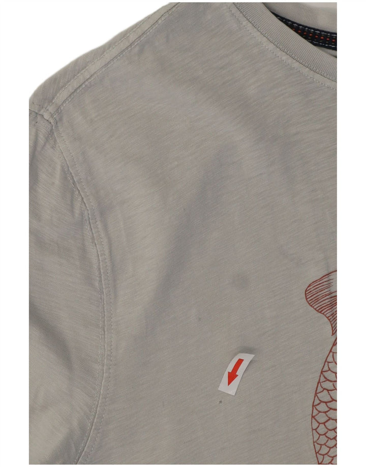 White Stuff Mens Graphic T-Shirt Top Medium Grey Cotton