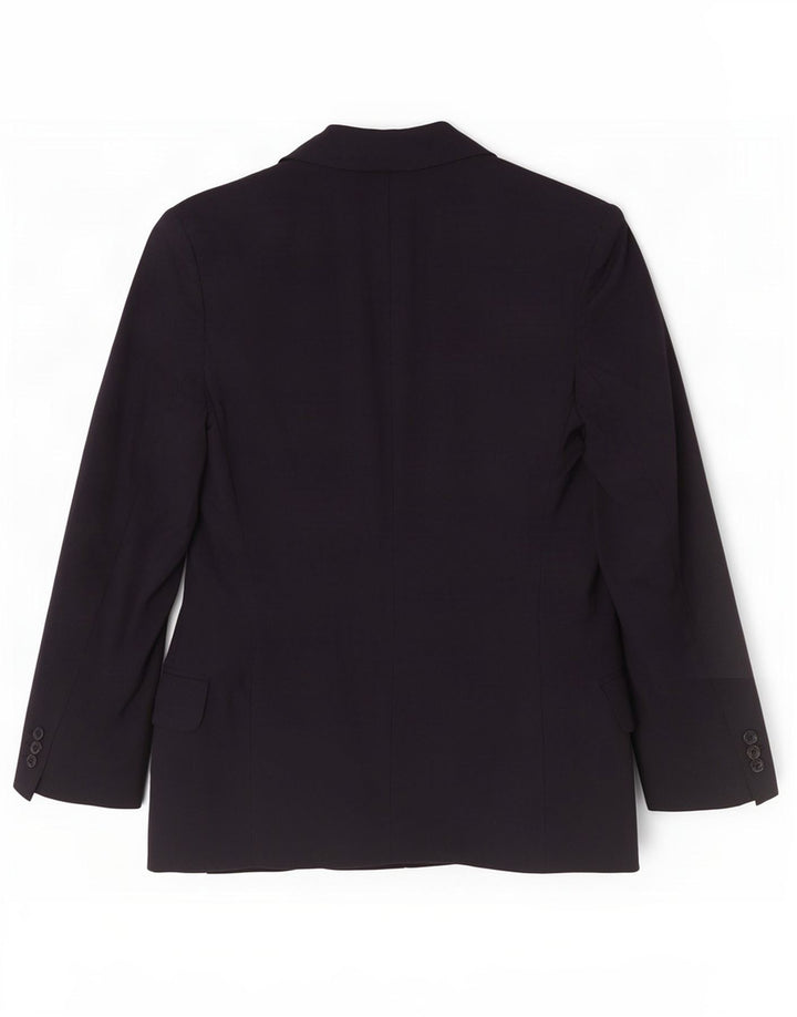 Sisley Womens 2 Button Blazer Jacket UK 6 XS Navy Blue Virgin Wool