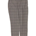 Zara Womens Straight Suit Trousers Large W32 L28 Grey Check Polyester