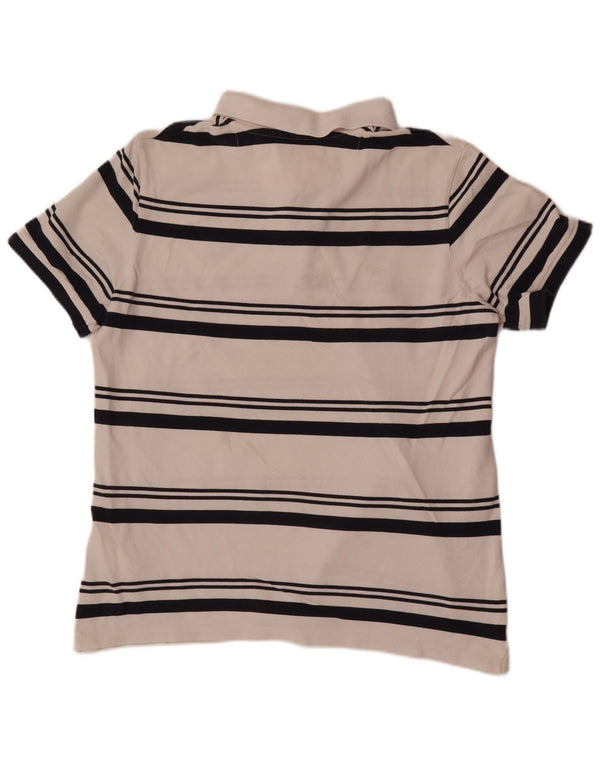 Timberland Mens Regular Fit Polo Shirt Large White Striped Cotton