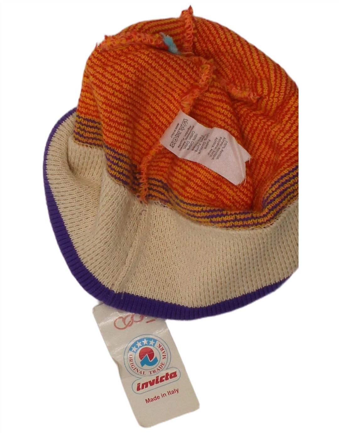 Invicta Womens Graphic Knit Bobble Hat One Size Orange Acrylic