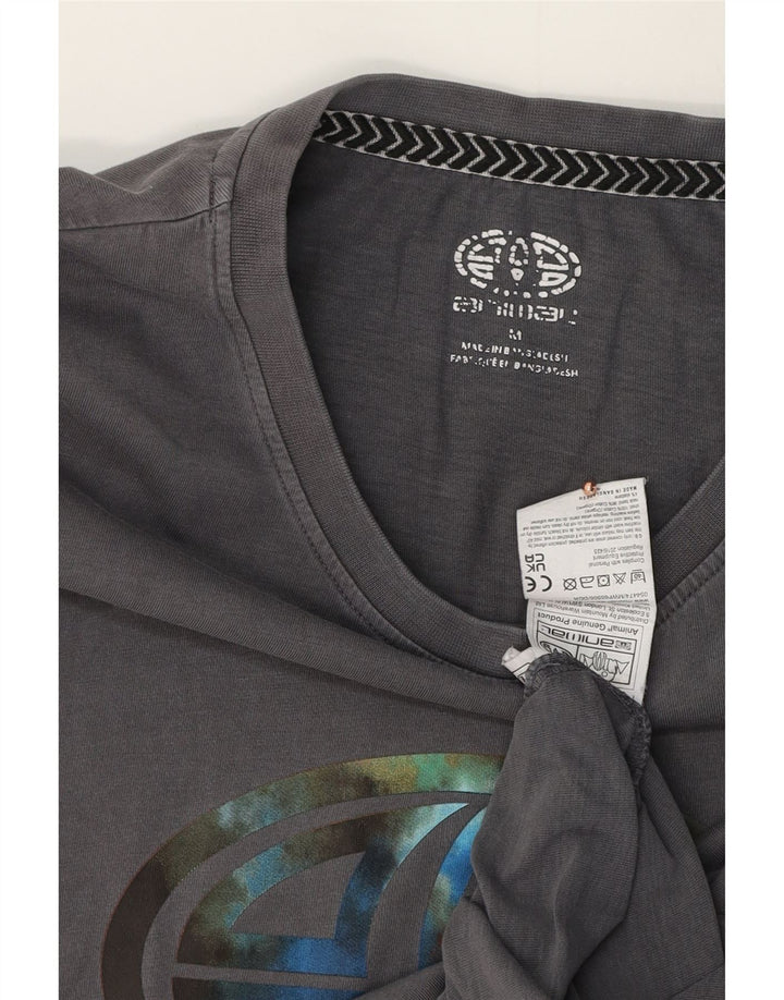 Animal Mens Graphic T-Shirt Top Medium Grey Cotton