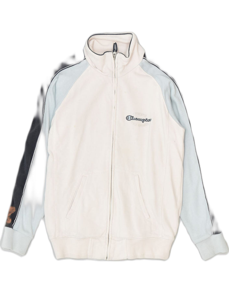 CHAMPION Boys Tracksuit Top Jacket 9-10 Years Medium White Colourblock | Vintage | Thrift | Second-Hand | Used Clothing | Messina Hembry 