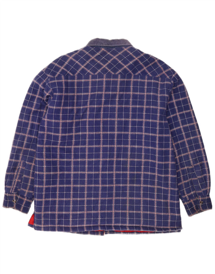 Marc Kostner Mens Lumberjack Flannel Shirt XL Blue Check Cotton