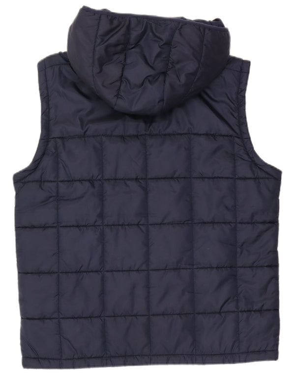 Kappa Mens Hooded Padded Gilet UK 40 Large Navy Blue Polyester