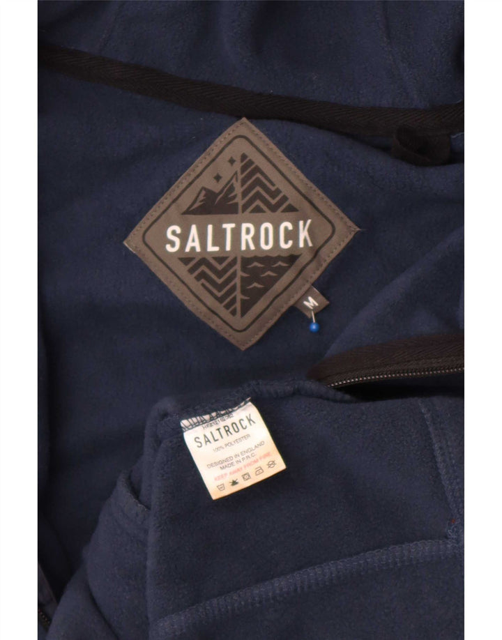Saltrock Mens Hooded Fleece Jacket UK 38 Medium Navy Blue Polyester