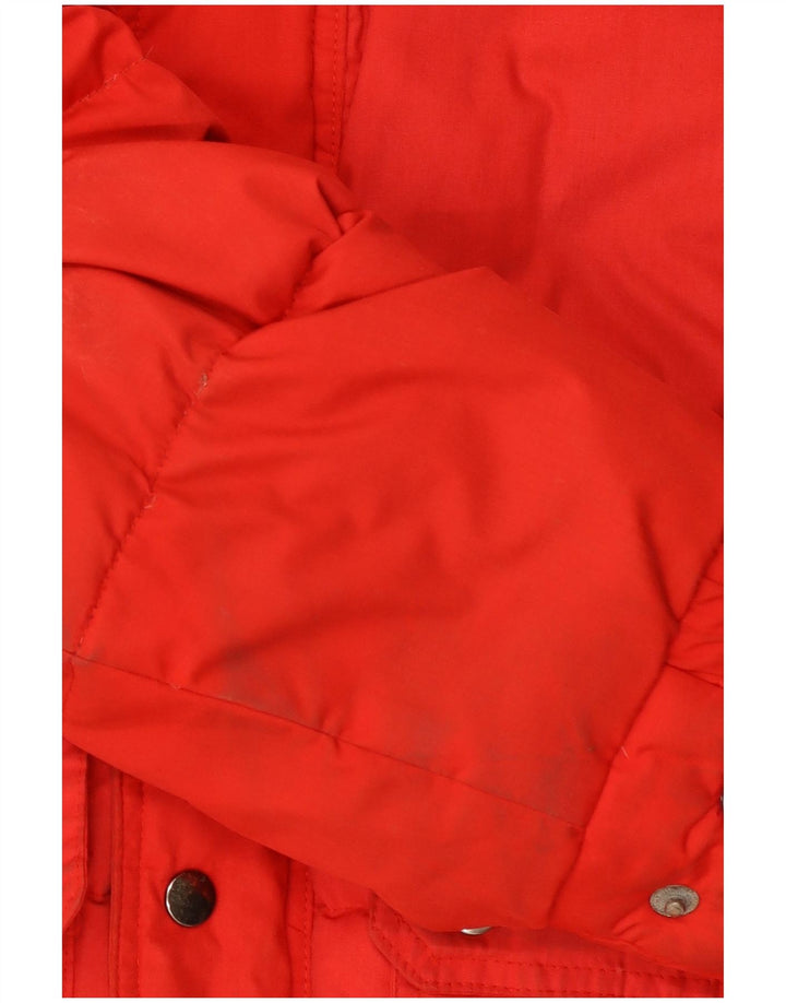 SALEWA Mens Hooded Padded Jacket UK 40 Large Red Colourblock Polyester