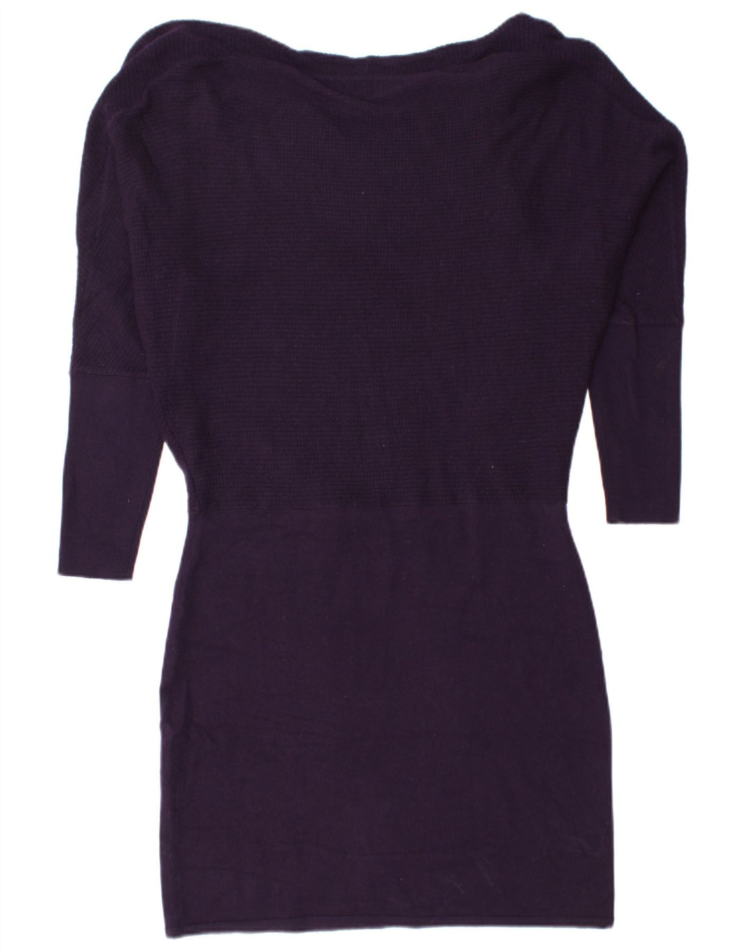 JIGSAW Womens 3/4 Sleeve Jumper Dress UK 14 Medium Purple Wool