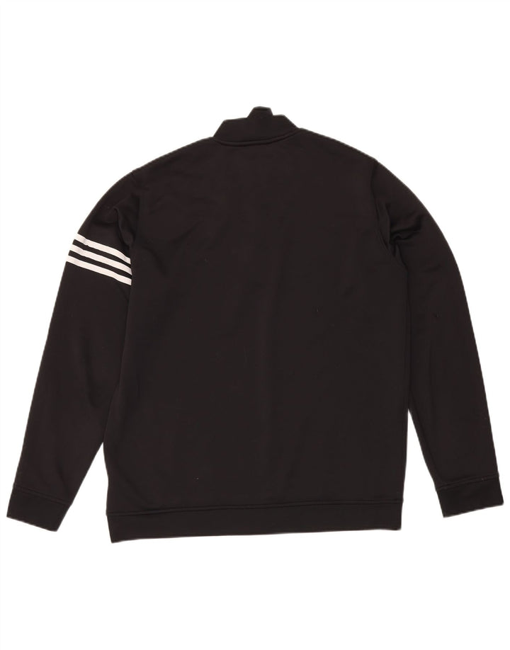 Adidas Mens Climalite Zip Neck Sweatshirt Jumper Large Black Polyester