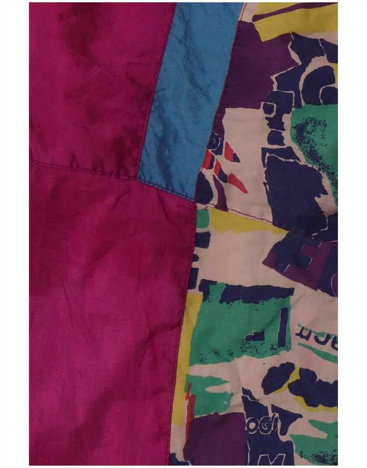 Vintage Womens Loose Fit Tracksuit Top Jacket UK 12 Medium Pink Geometric