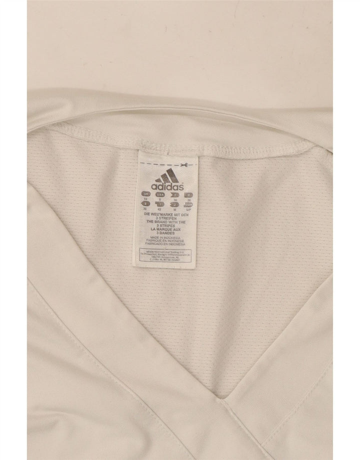 ADIDAS Womens Vest Top UK 10 Small White Polyester