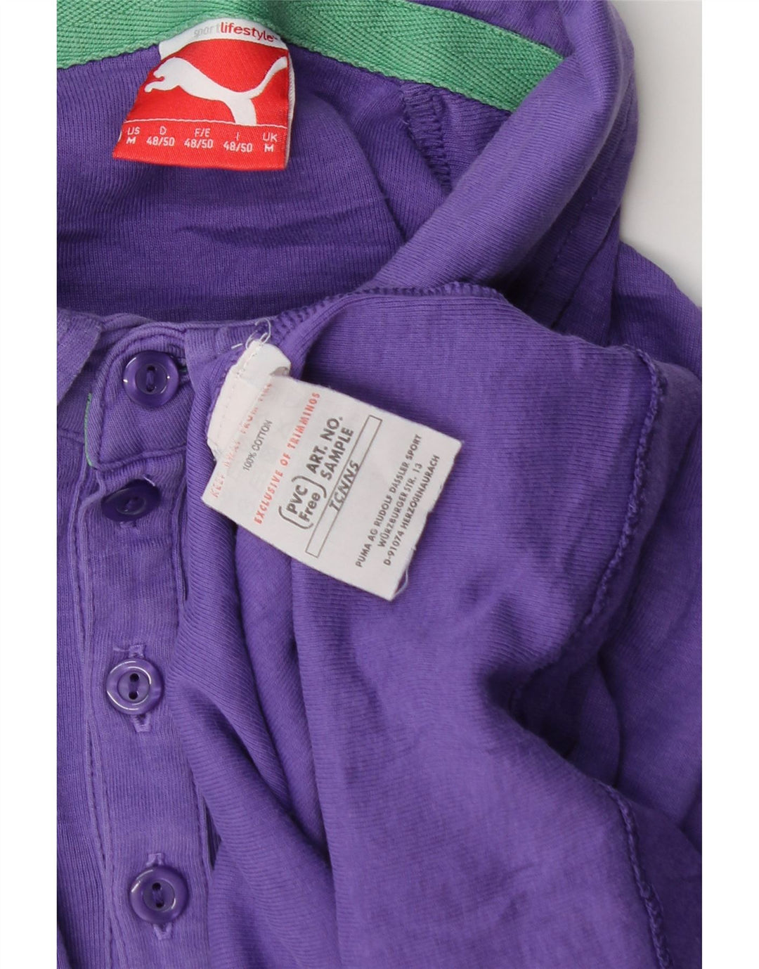 Puma Mens Polo Shirt Medium Purple Cotton
