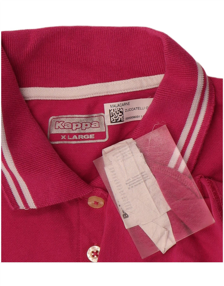 KAPPA Girls Polo Shirt 13-14 Years XL Pink Cotton