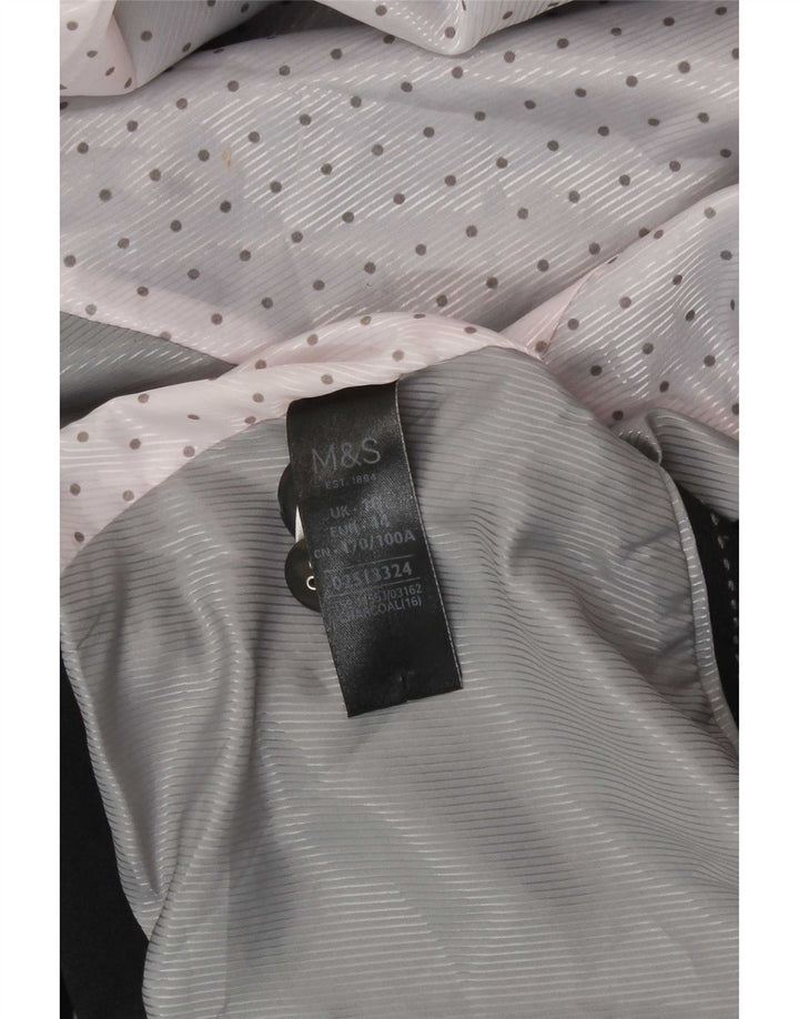Marks & Spencer Womens 1 Button Blazer Jacket UK 16 Large Grey Polyester