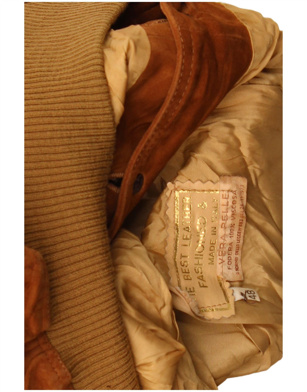 Vintage Womens Suede Bomber Jacket IT 48 XL Brown Leather