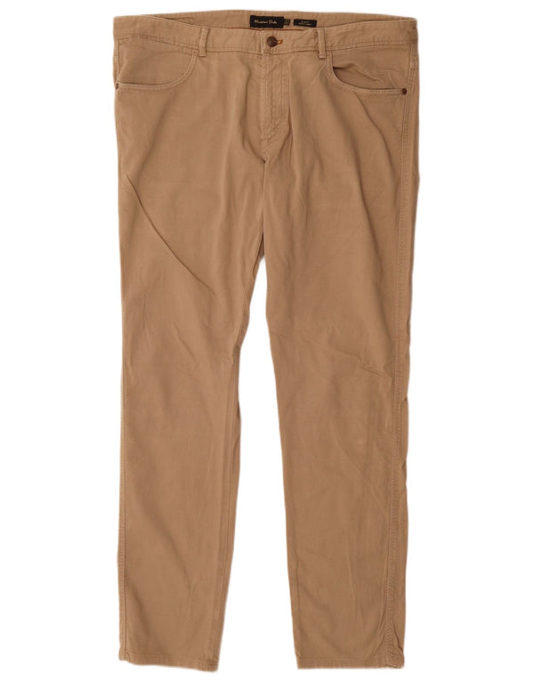 Massimo Dutti Mens Slim Fit Casual Trousers EU 46 XL W36 L32 Beige