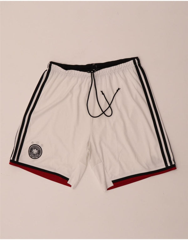 Adidas Mens Deutscher Fussball Bund Sport Shorts Large White Polyester