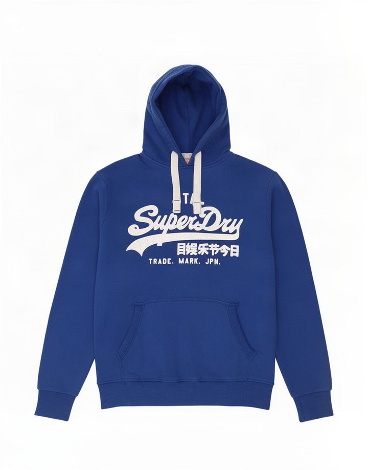 Superdry Mens Graphic Hoodie Jumper Small Blue Cotton