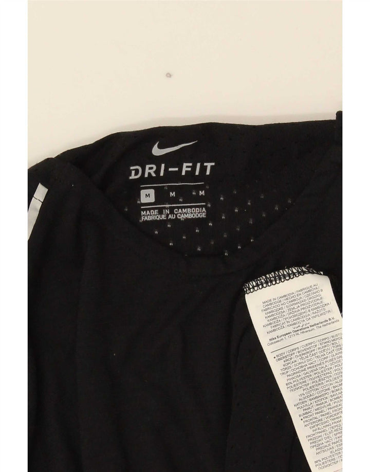 Nike Mens Dri Fit T-Shirt Top Medium Black Polyester