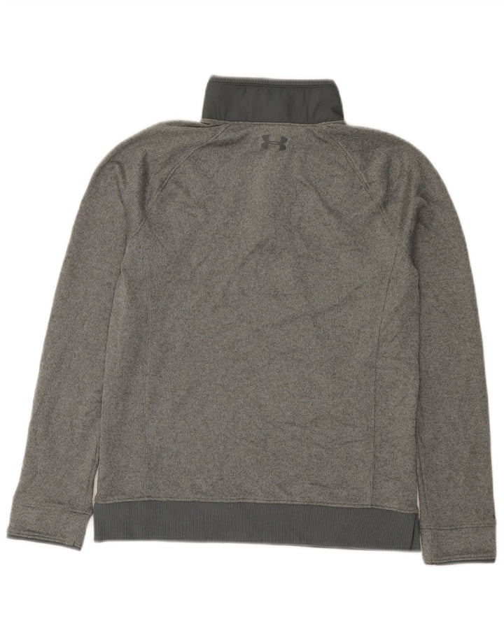 Under Armour Boys Button Neck Sweatshirt Jumper 11-12 Years Large Grey