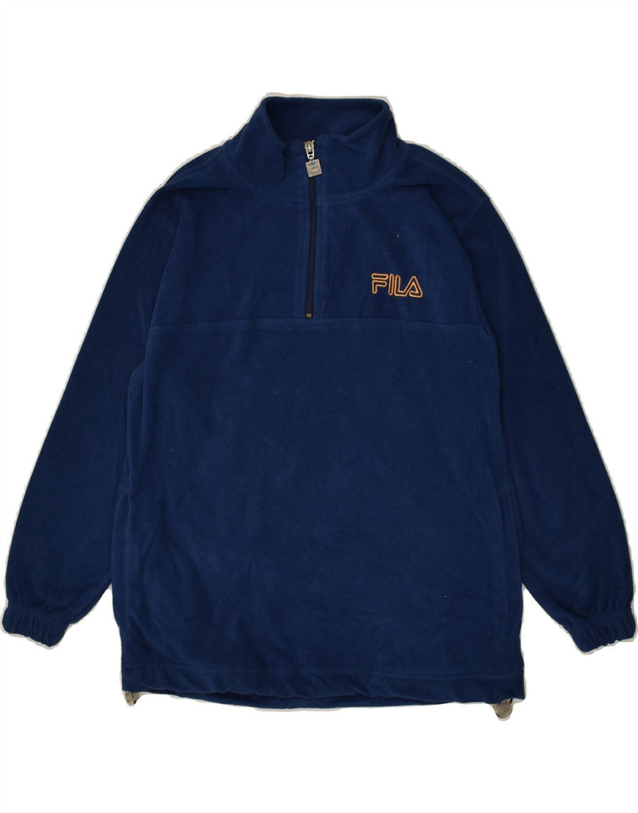 FILA Boys Zip Neck Fleece Jumper 13-14 Years Blue Polyester | Vintage Fila | Thrift | Second-Hand Fila | Used Clothing | Messina Hembry 