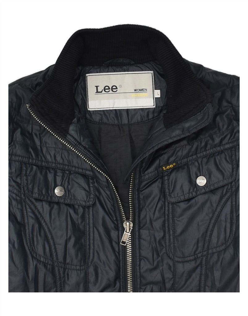 LEE Womens Padded Jacket UK 16 Large Black Polyester | Vintage Lee | Thrift | Second-Hand Lee | Used Clothing | Messina Hembry 