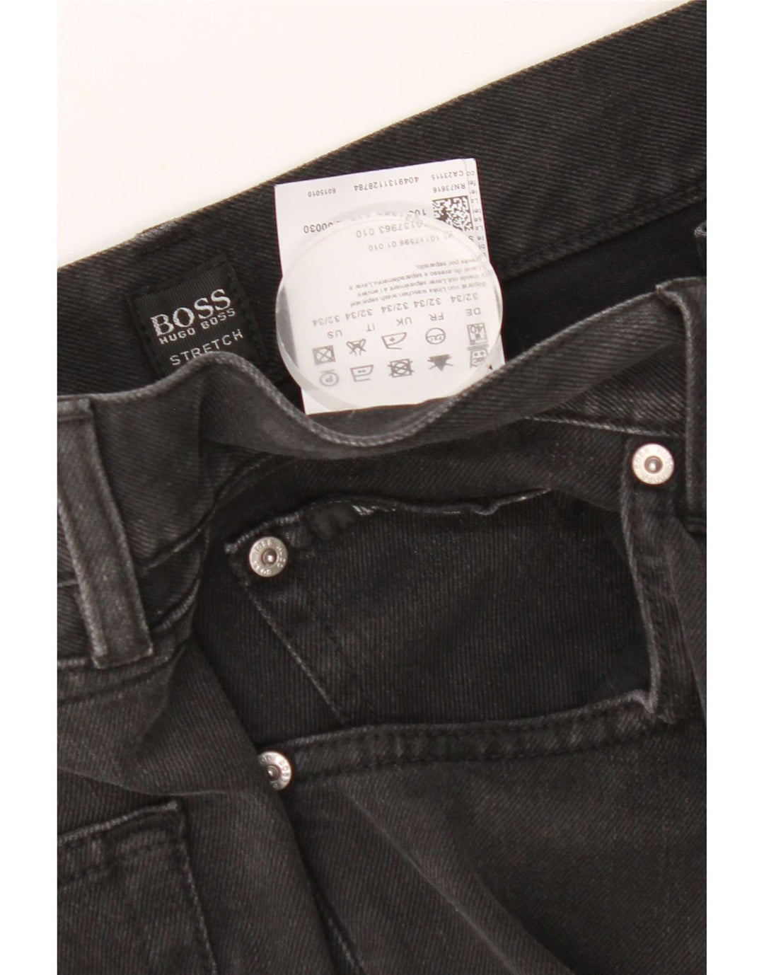 Hugo Boss Mens Straight Jeans W32 L34 Black Cotton