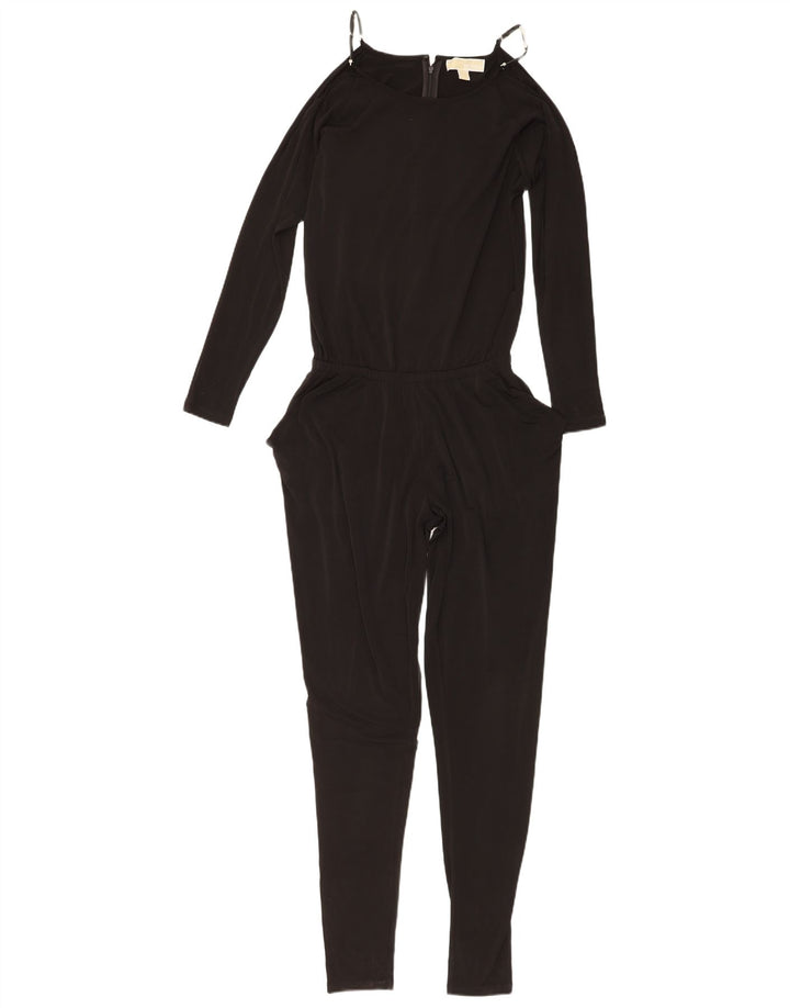 Michael Kors Womens Long Sleeve Jumpsuit UK 6 XS Black Polyester
