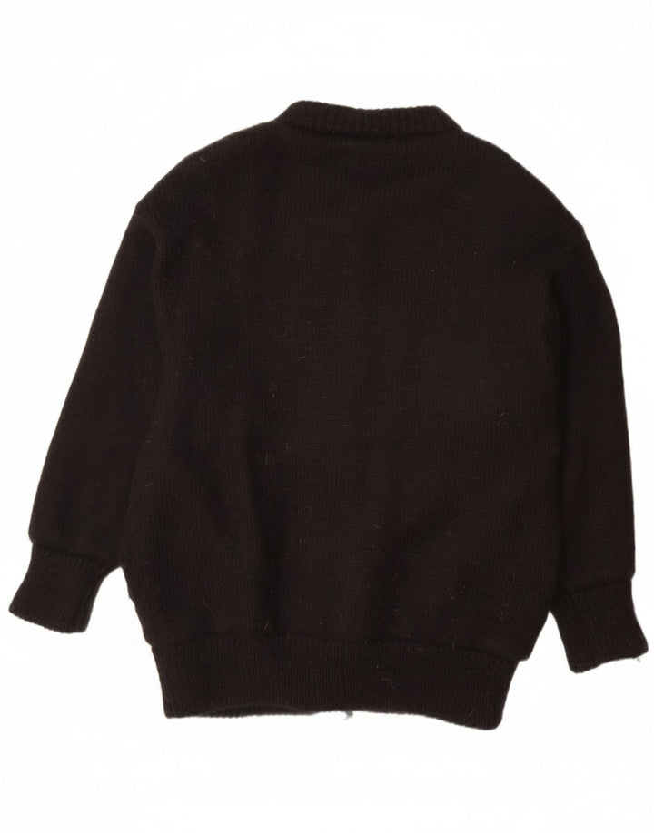 ABEL Womens Cardigan Sweater One Size Black Floral Wool