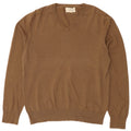 Marks & Spencer Mens V-Neck Jumper Sweater Medium Brown Cotton