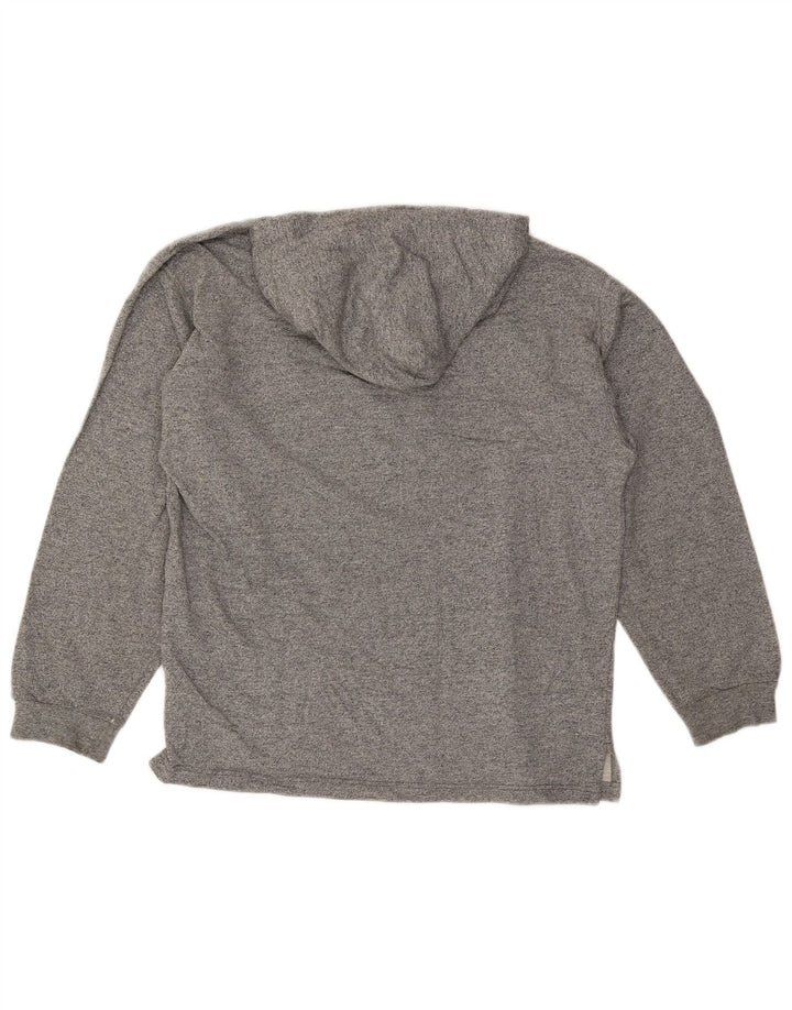 CHAMPION Mens Hoodie Jumper Large Grey Flecked Cotton