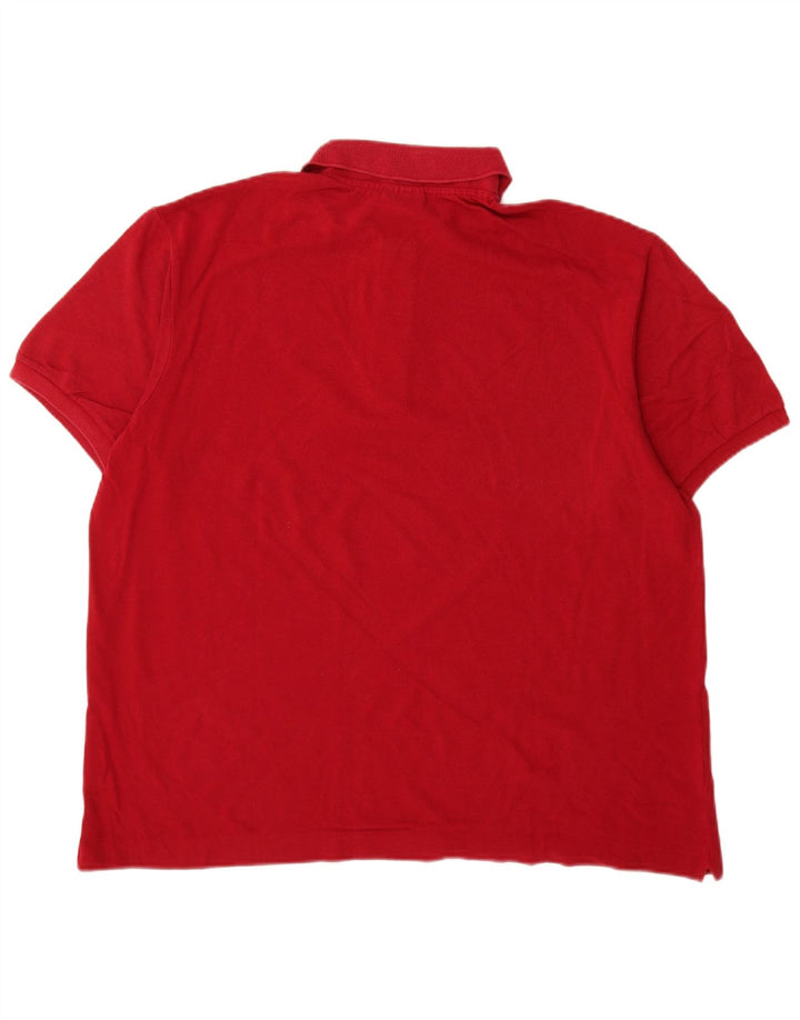 Lacoste Mens Polo Shirt Size 6 XL Red Cotton